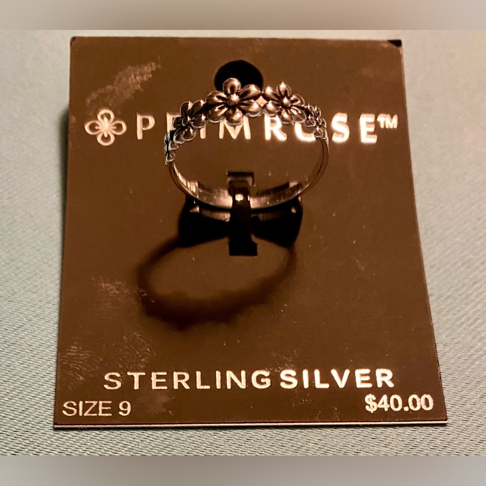 Primrose Sterling Silver 925 Flower Design Ring Size 9